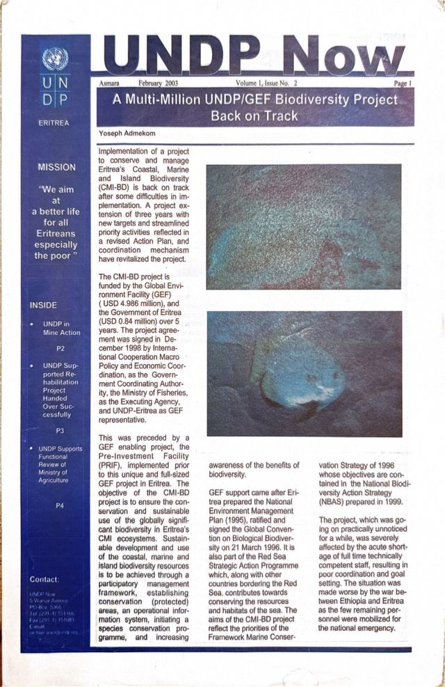 UNDP Now newsletter, February 2003, cover page
