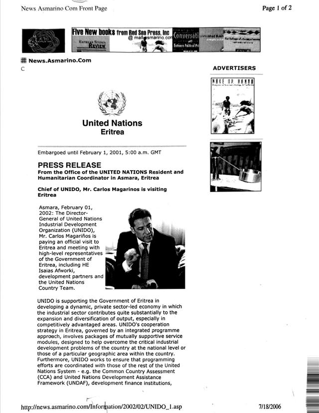 UNIDO Director-General visit press release